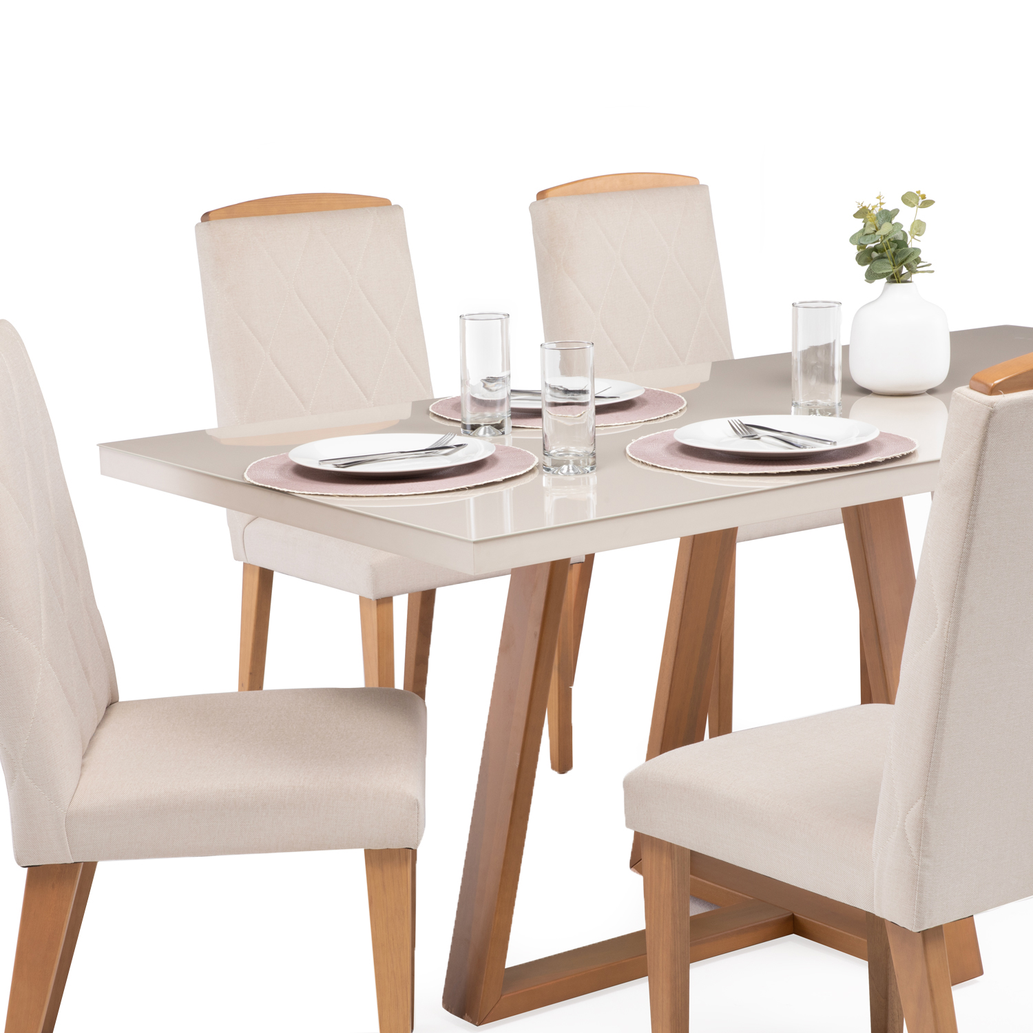Comedor 1.8 Mara Off White 6 sillas Daisy 3