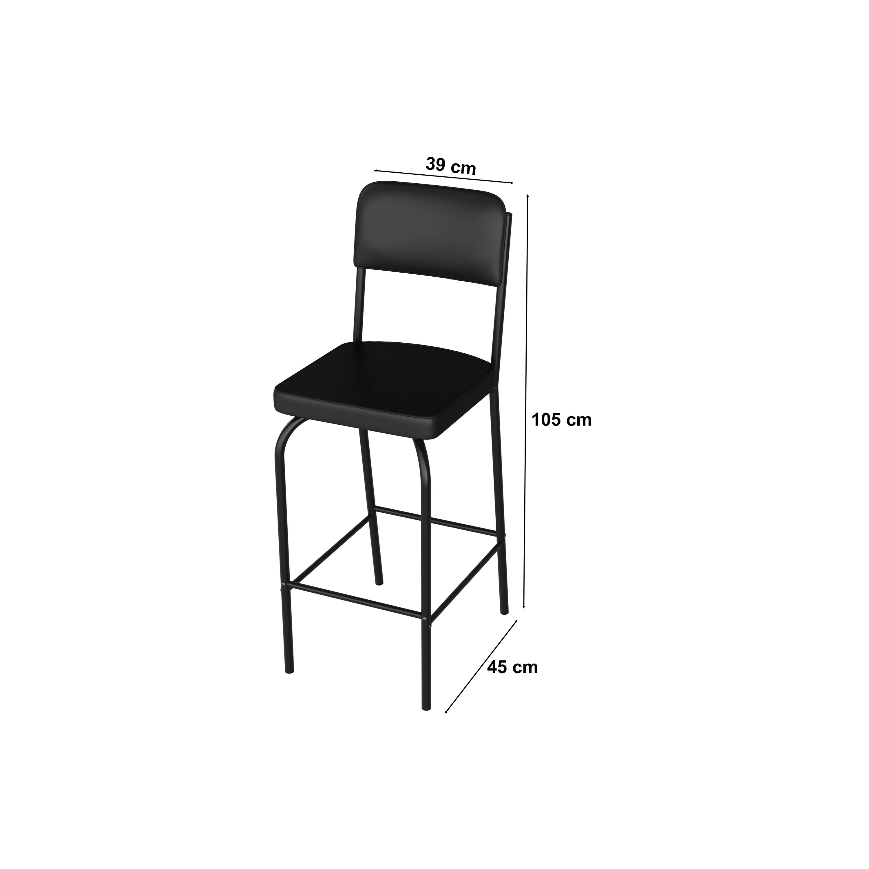 Banqueta Alta Vintage Negro Pata Negra  3