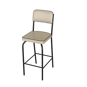 Banqueta Alta Vintage Off White Pata Negra