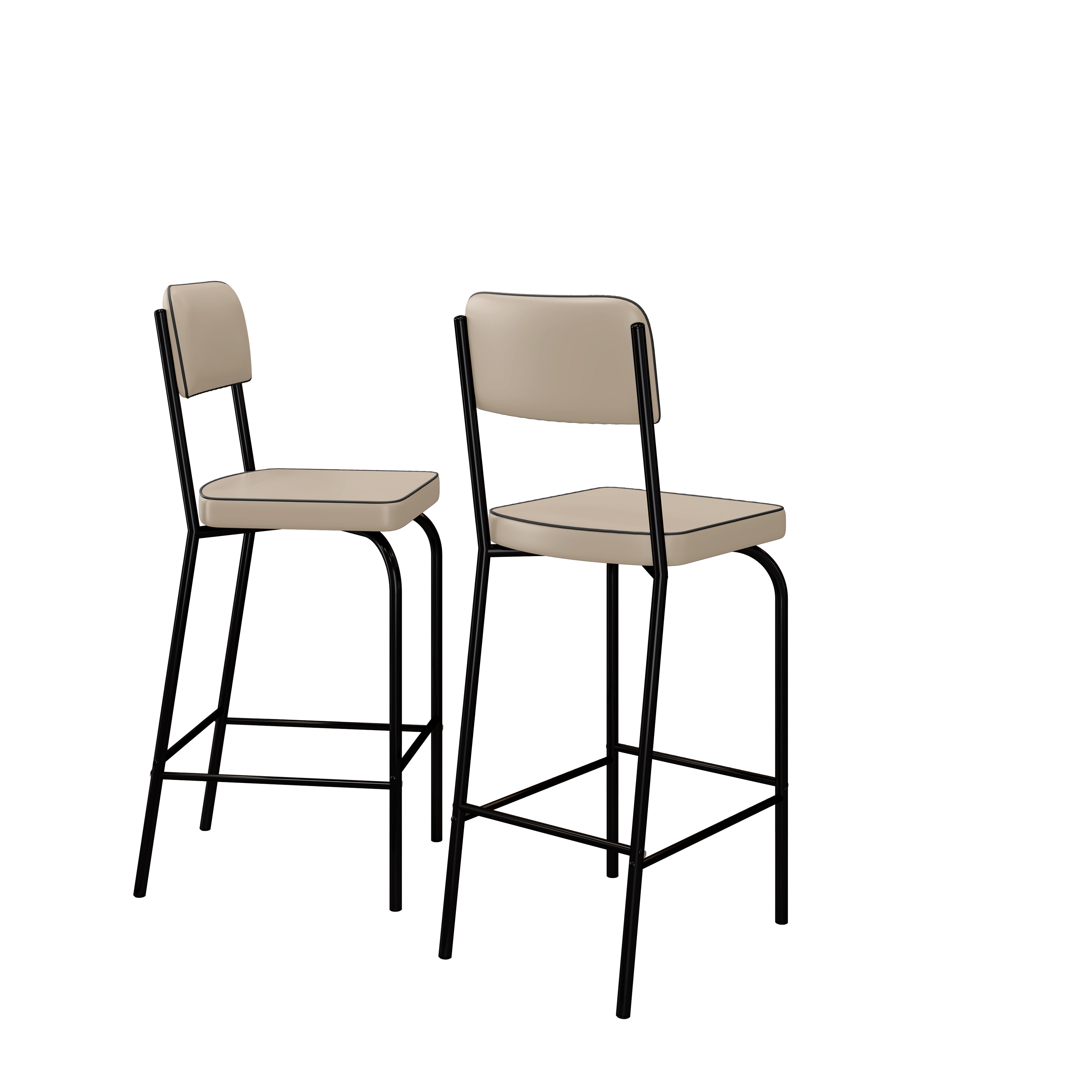 Banqueta Alta Vintage Off White Pata Negra 4