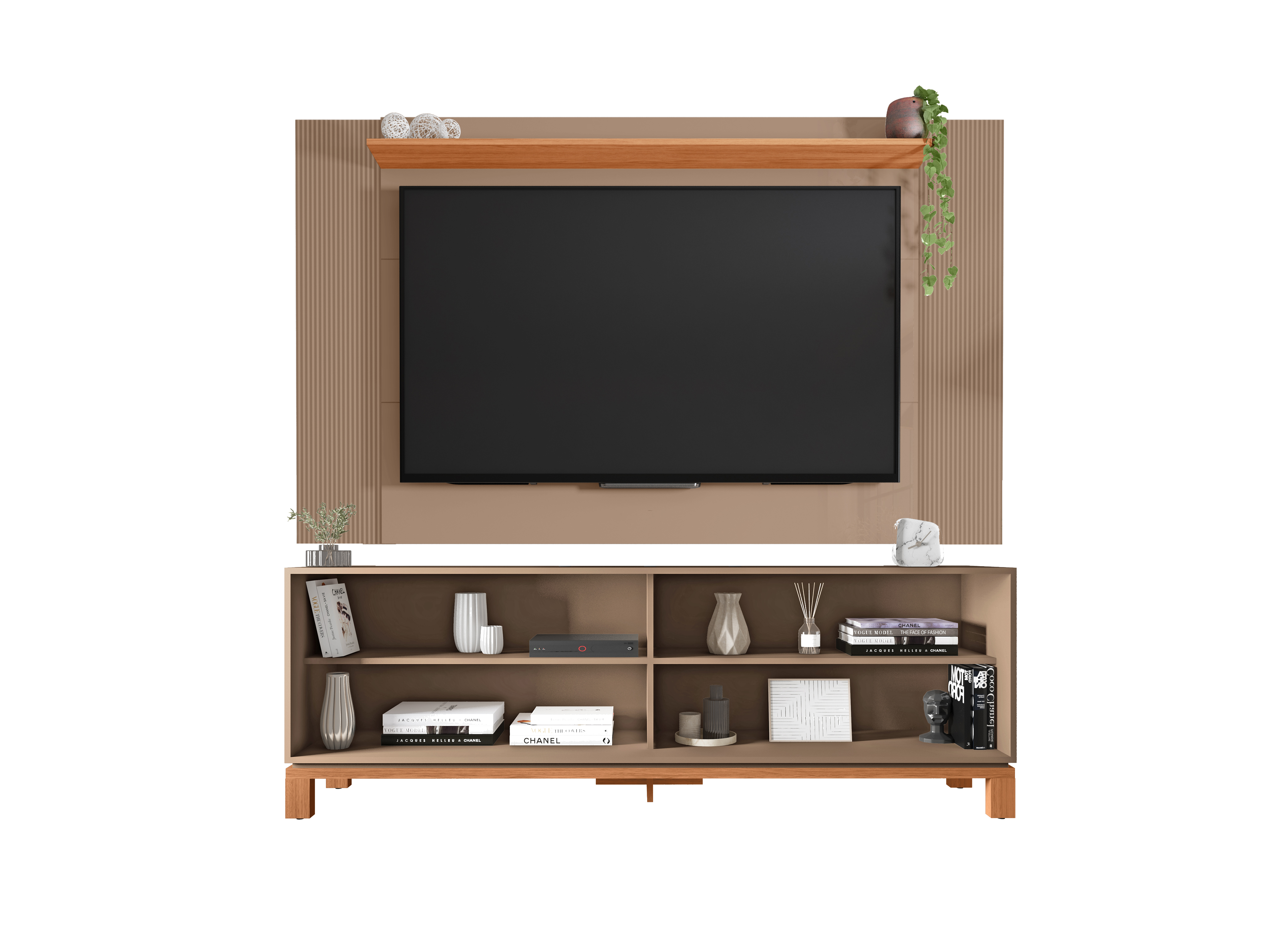 Set Mondrian panel extensible 1.35-1.8 + Rack 1.80 Gris Castaño  2