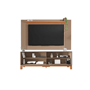 Set Mondrian panel extensible 1.35-1.8 + Rack 1.80 Gris Castaño 