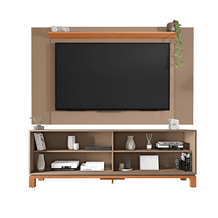 Set Mondrian panel extensible 1.35-1.8 + Rack 1.80 Gris Castaño 