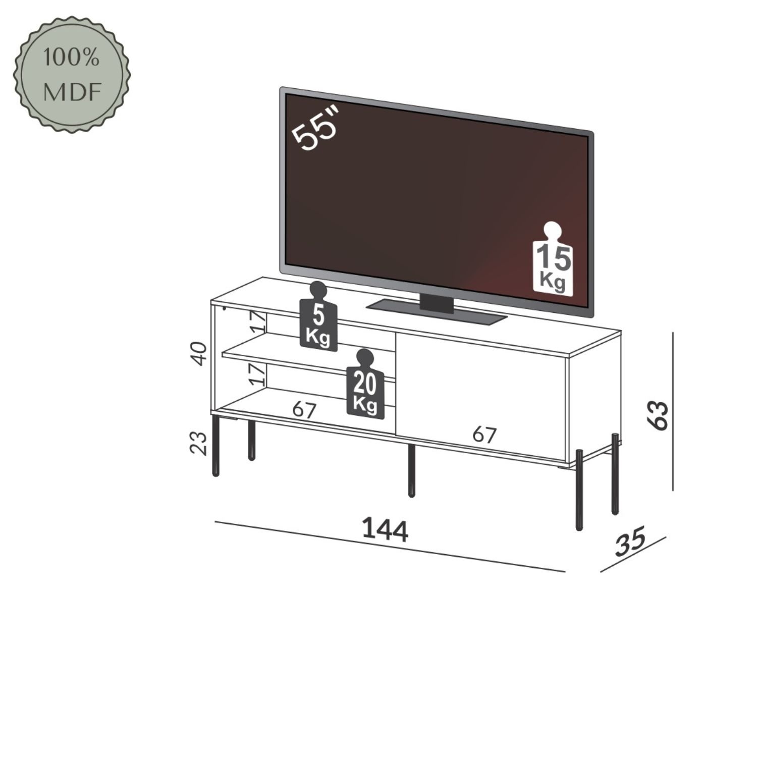 Rack R516 1.4 Castaño Off White 4