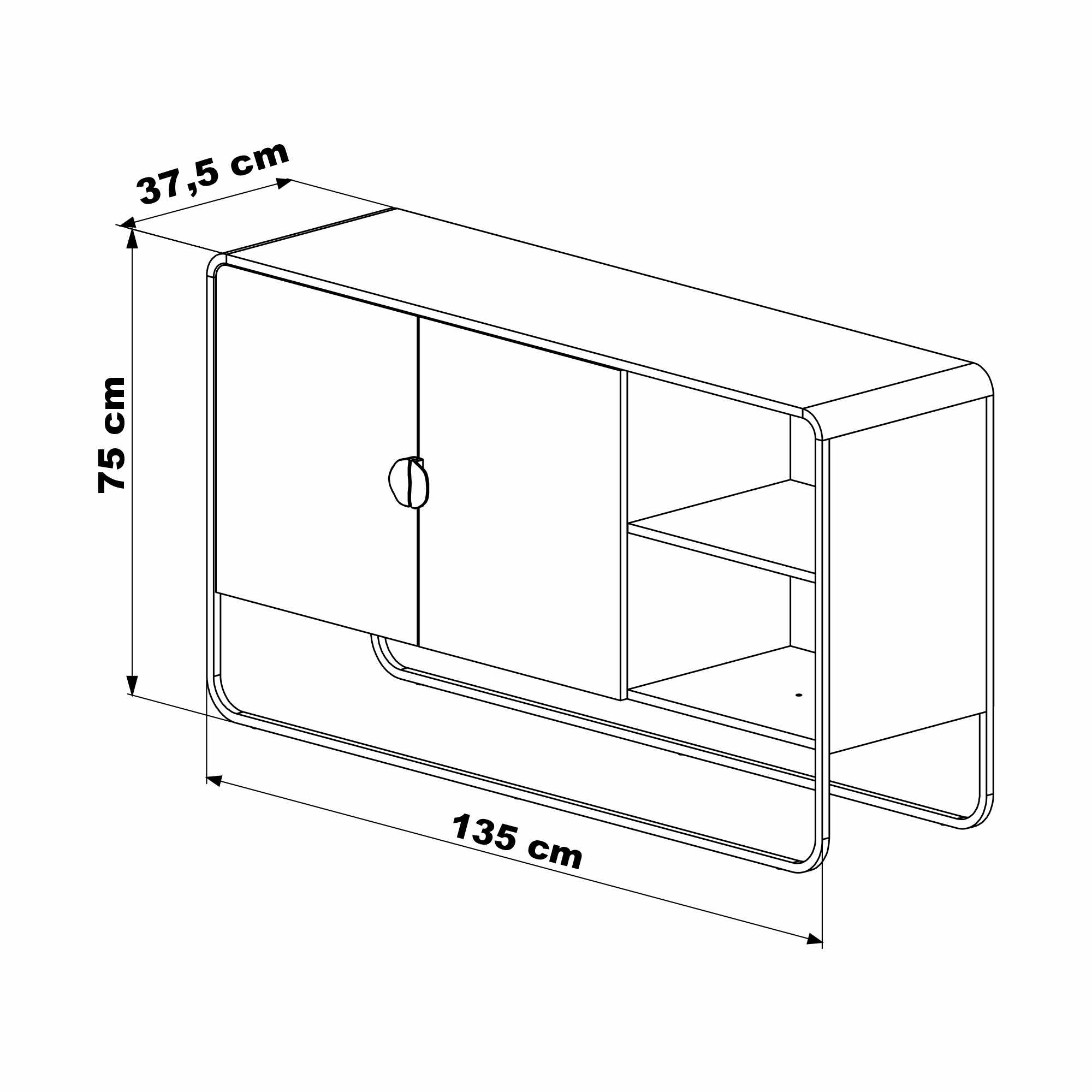 Buffet luna 28071 1.35 negro 5