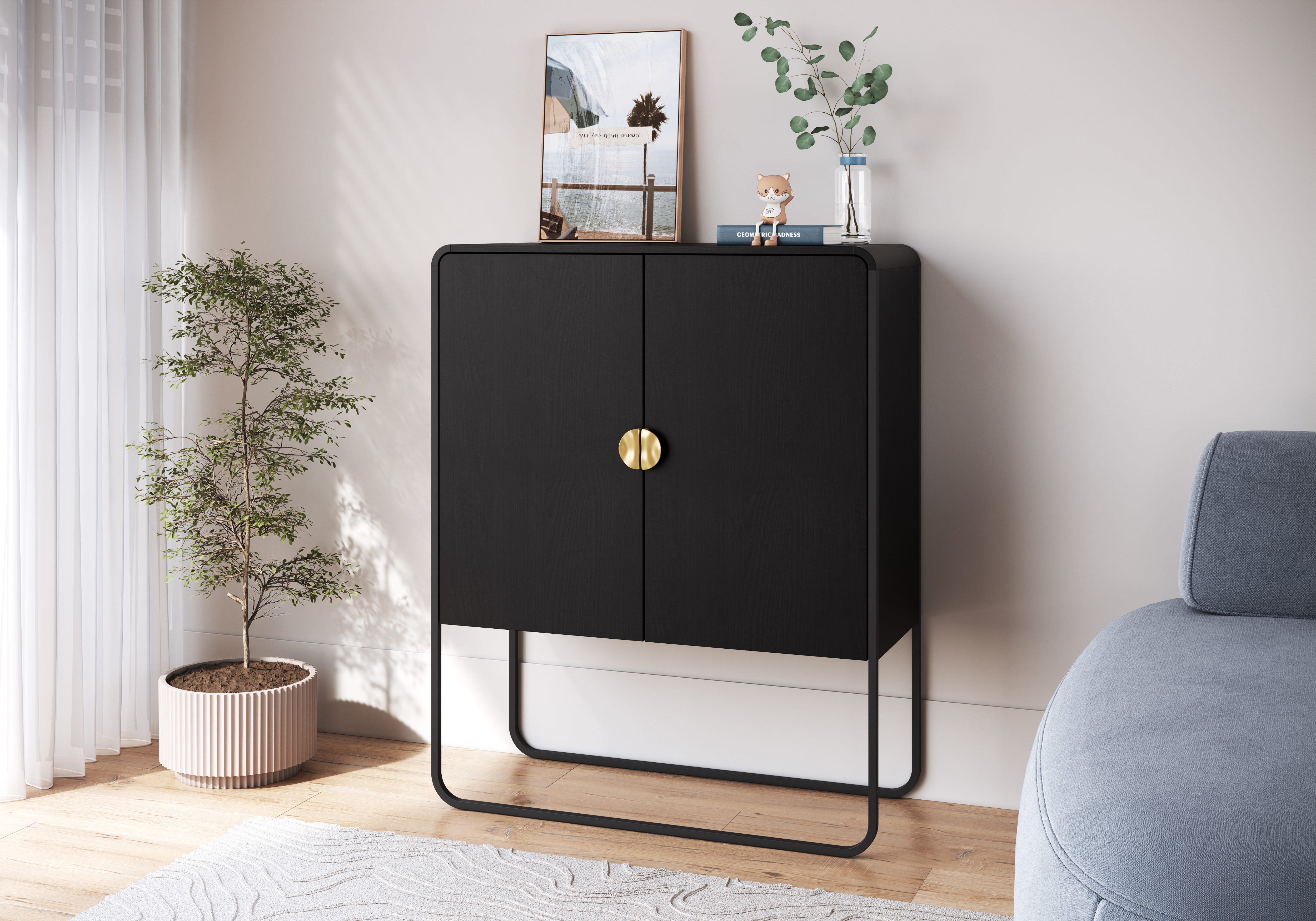Buffet Luna 28065 90cm Negro 1