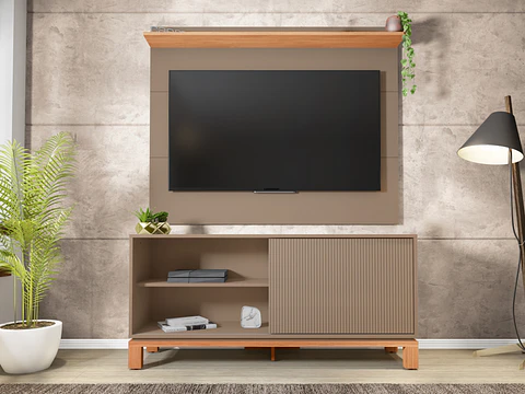 Set Mondrian panel extensible 1.35-1.8 + Rack 1.35 Gris Castaño 