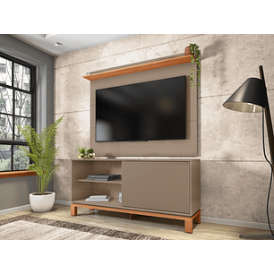 Set Mondrian panel extensible 1.35-1.8 + Rack 1.35 Gris Castaño 