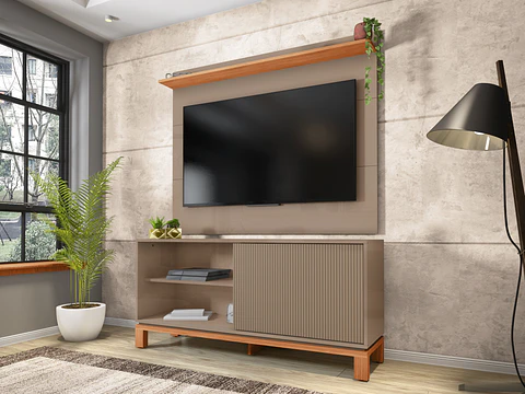 Set Mondrian panel extensible 1.35-1.8 + Rack 1.35 Gris Castaño 