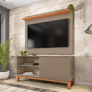 Set Mondrian panel extensible 1.35-1.8 + Rack 1.35 Gris Castaño 