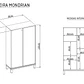 Set Mondrian panel extensible 1.35-1.8 + Rack 1.5  + Vitrina + Buffet 1.80 OW Castaño - Miniatura 4