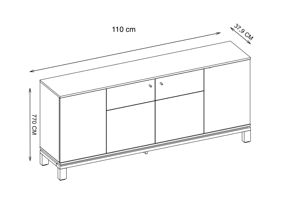 Set Mondrian panel extensible 1.35-1.8 + Rack 1.5  + Vitrina + Buffet 1.80 OW Castaño 5