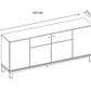Set Mondrian panel extensible 1.35-1.8 + Rack 1.5  + Vitrina + Buffet 1.80 OW Castaño - Miniatura 5