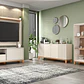 Set Mondrian panel extensible 1.35-1.8 + Rack 1.5  + Vitrina + Buffet 1.80 OW Castaño - Miniatura 1