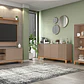 Set Mondrian panel extensible 1.35-1.8 + Rack 1.35  + Vitrina + Buffet 1.80 Gris Castaño - Miniatura 1