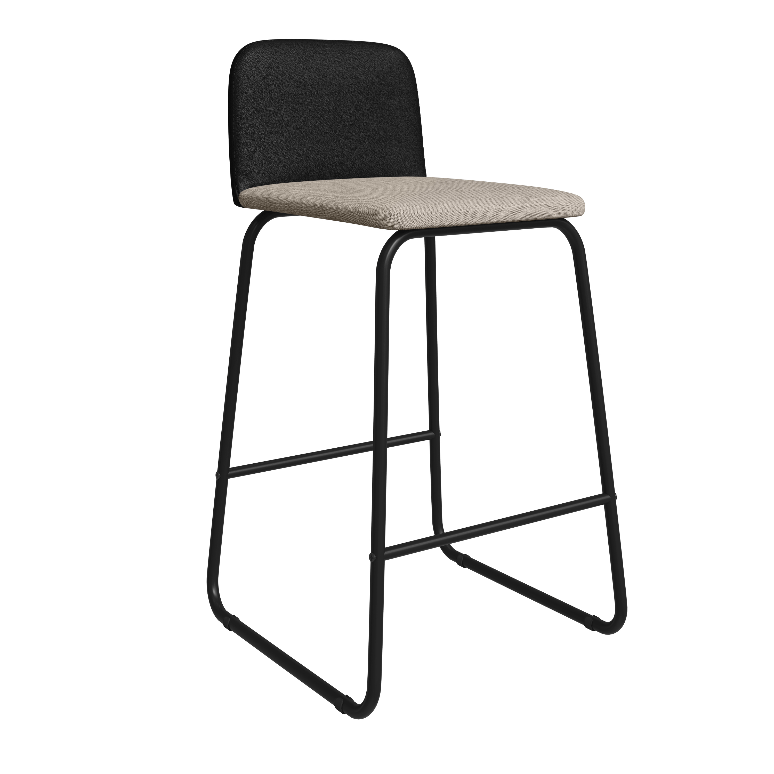 Mesa Bar Milao Negro +2 Banquetas Dallas Negra Linho Beige  3