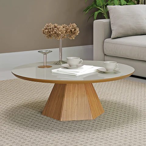 Mesa de Centro TB626 Off White Castaño