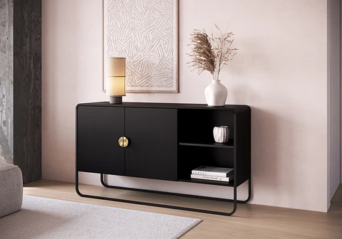 Set Luna Buffet 28071 + Bar 28069 + Arrimo 28066 + Rack 28070 Negro