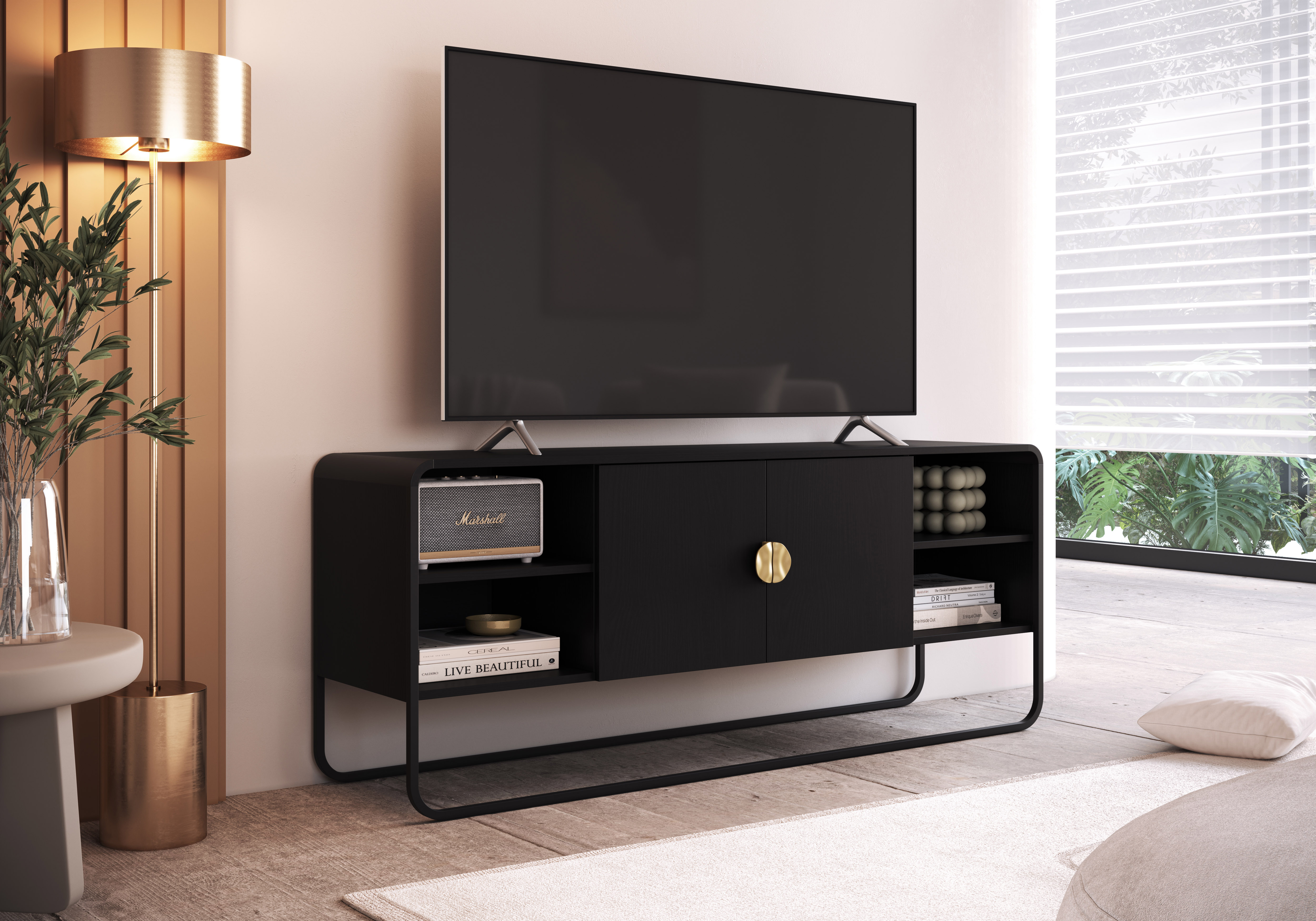 Set Luna Buffet 28071 + Bar 28069 + Arrimo 28066 + Rack 28070 Negro 4