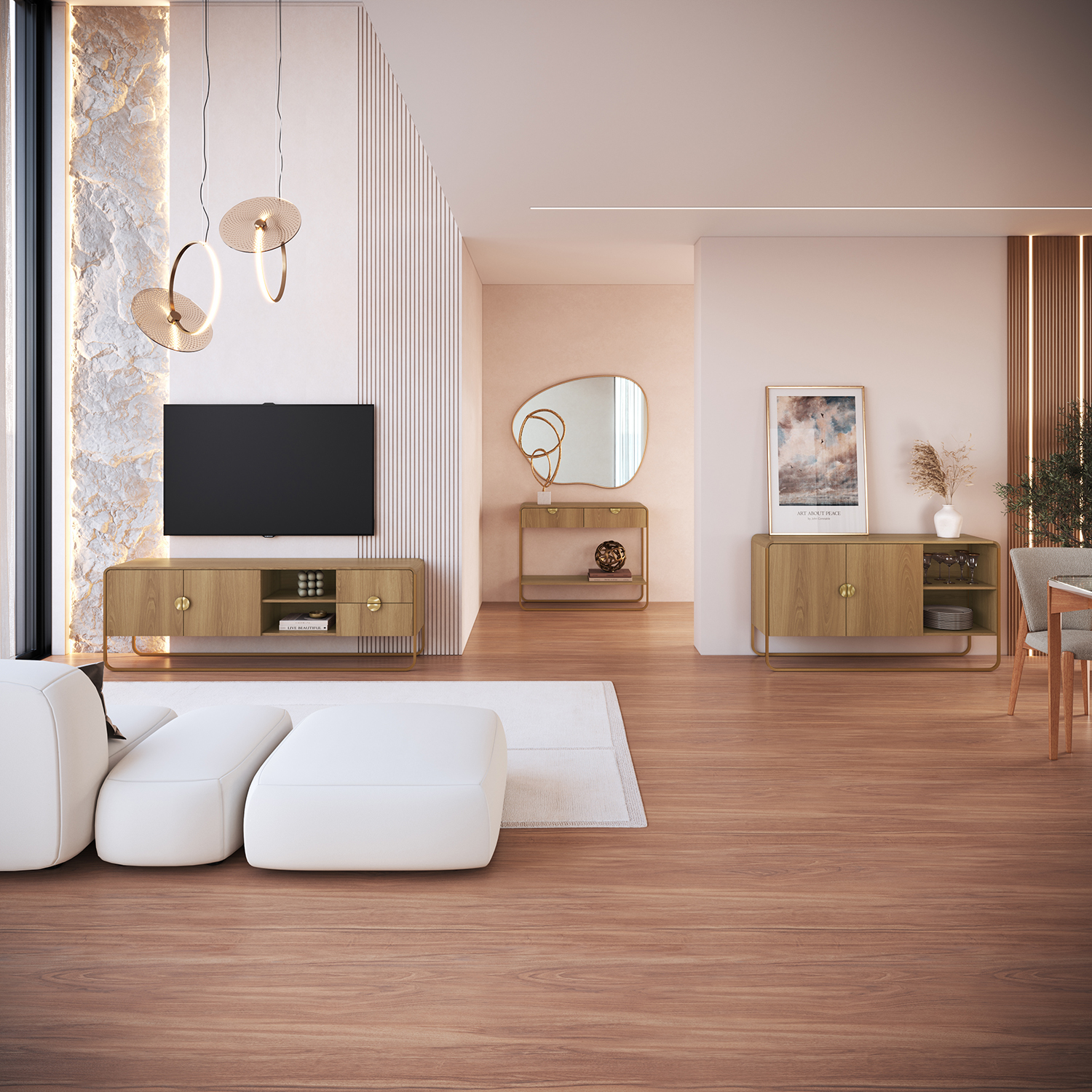 Buffet 28065 + Rack 28070 + Arrimo 28066 natural 1