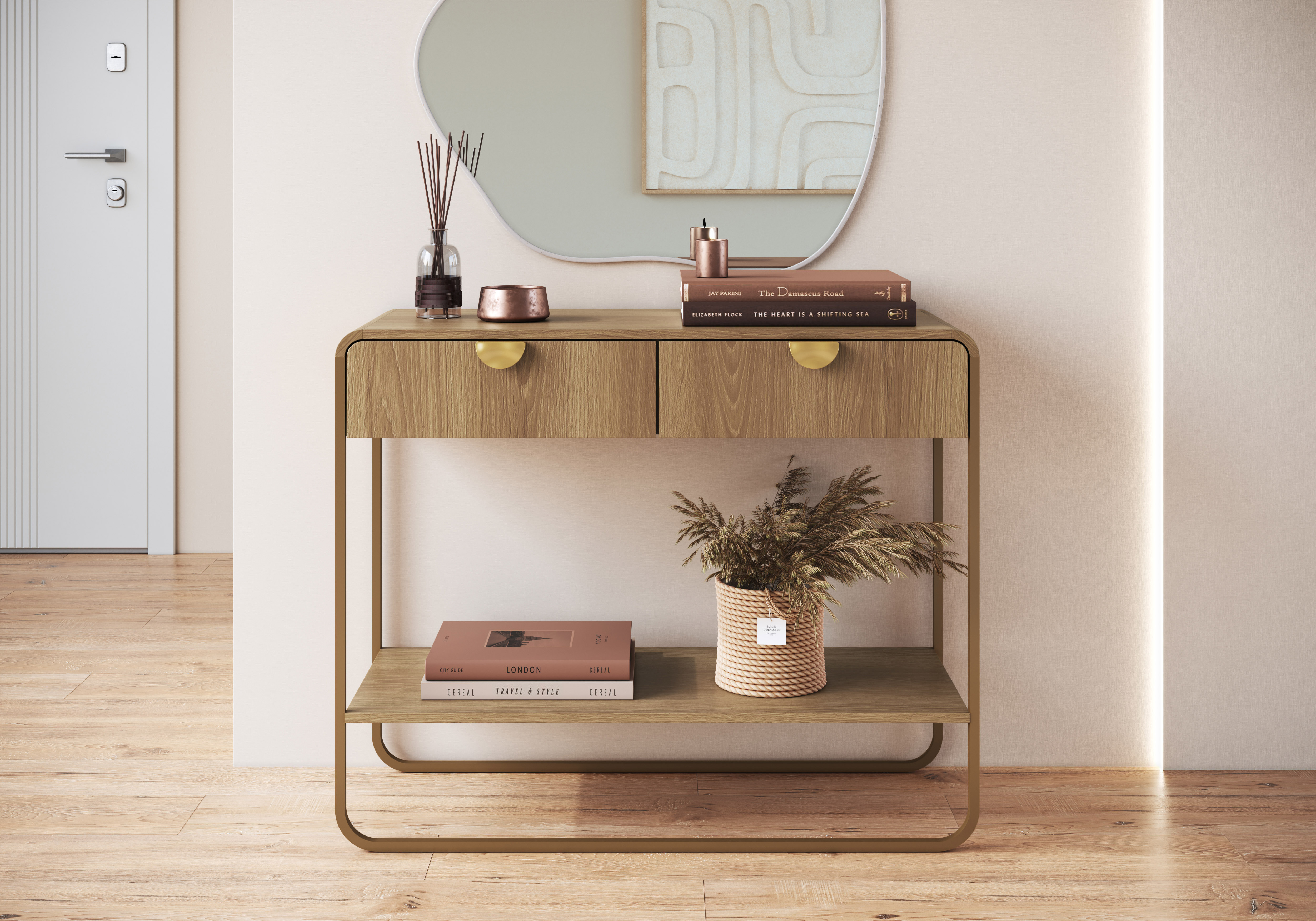 Set Luna Buffet 28071 + Bar 28069 + Arrimo 28066 + Rack 28070 Natural 2