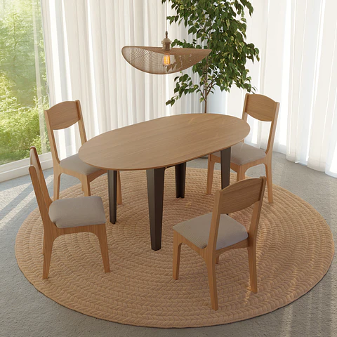 Comedor Tm70 Extensible + 4 sillas CA12
