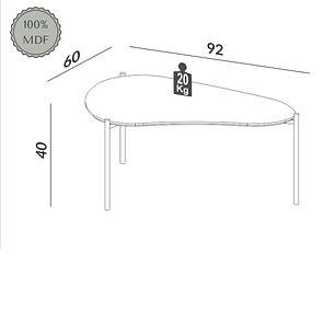 Mesa de Centro TB627 Off White Castaño