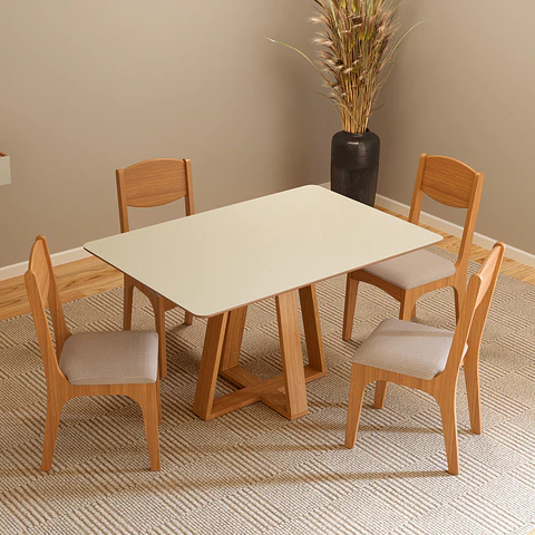 Comedor TM86 + 4 Sillas Ca12
