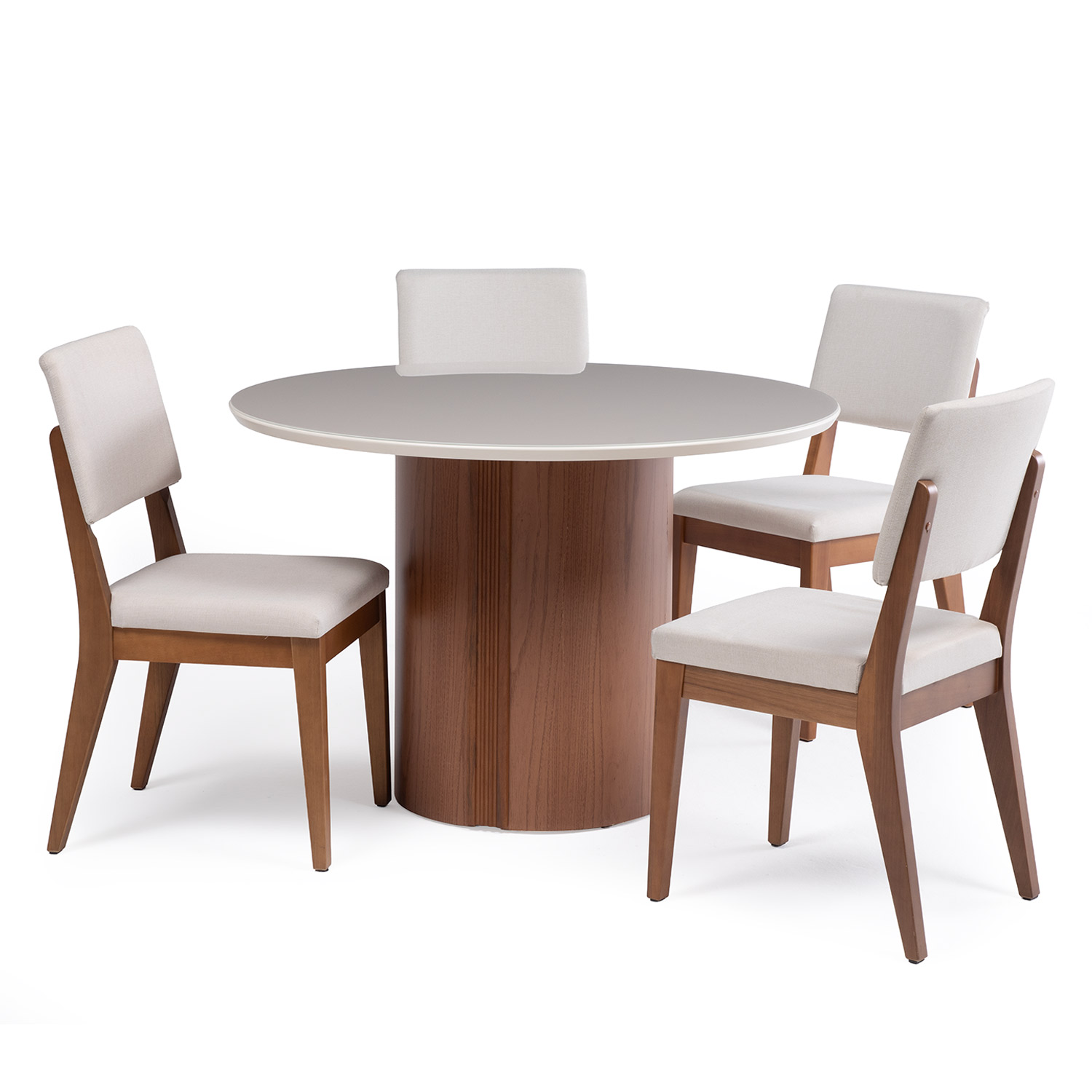 Comedor Kalina Redondo 1.15 + 4 Sillas Ella L02 3