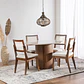 Comedor Kalina Redondo 1.15 + 4 Sillas Saga L02 - Miniatura 1