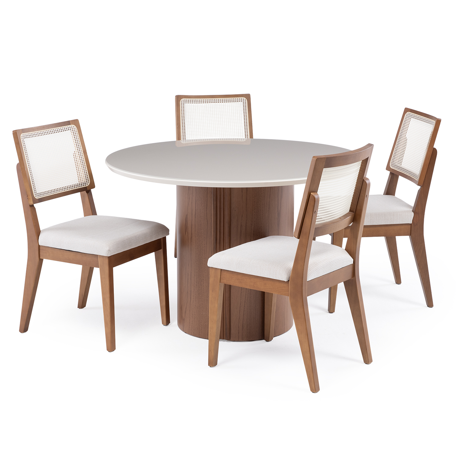 Comedor Kalina Redondo 1.15 + 4 Sillas Saga L02 3
