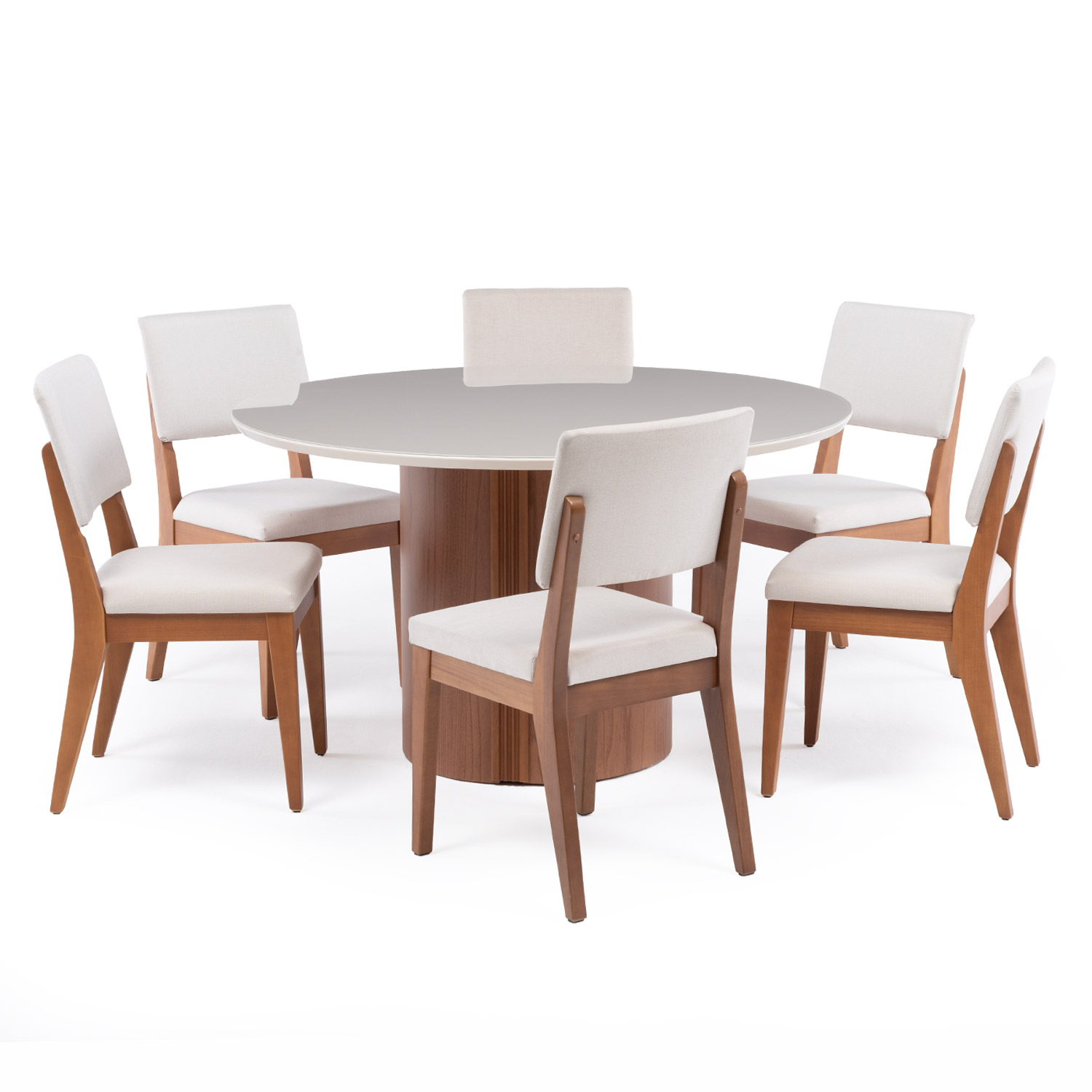 Comedor Kalina 1.35 Red + 6 Sillas Ella L02 2