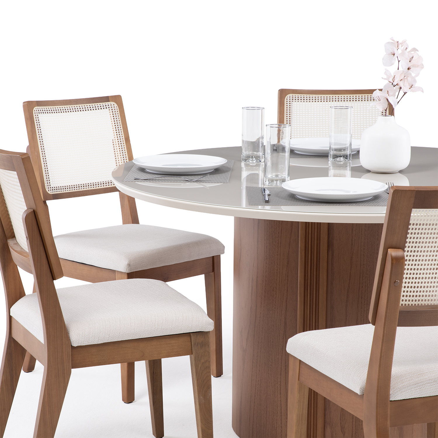 Comedor Kalina 1.35 Red + 6 Sillas Saga Ratan ts L02 3