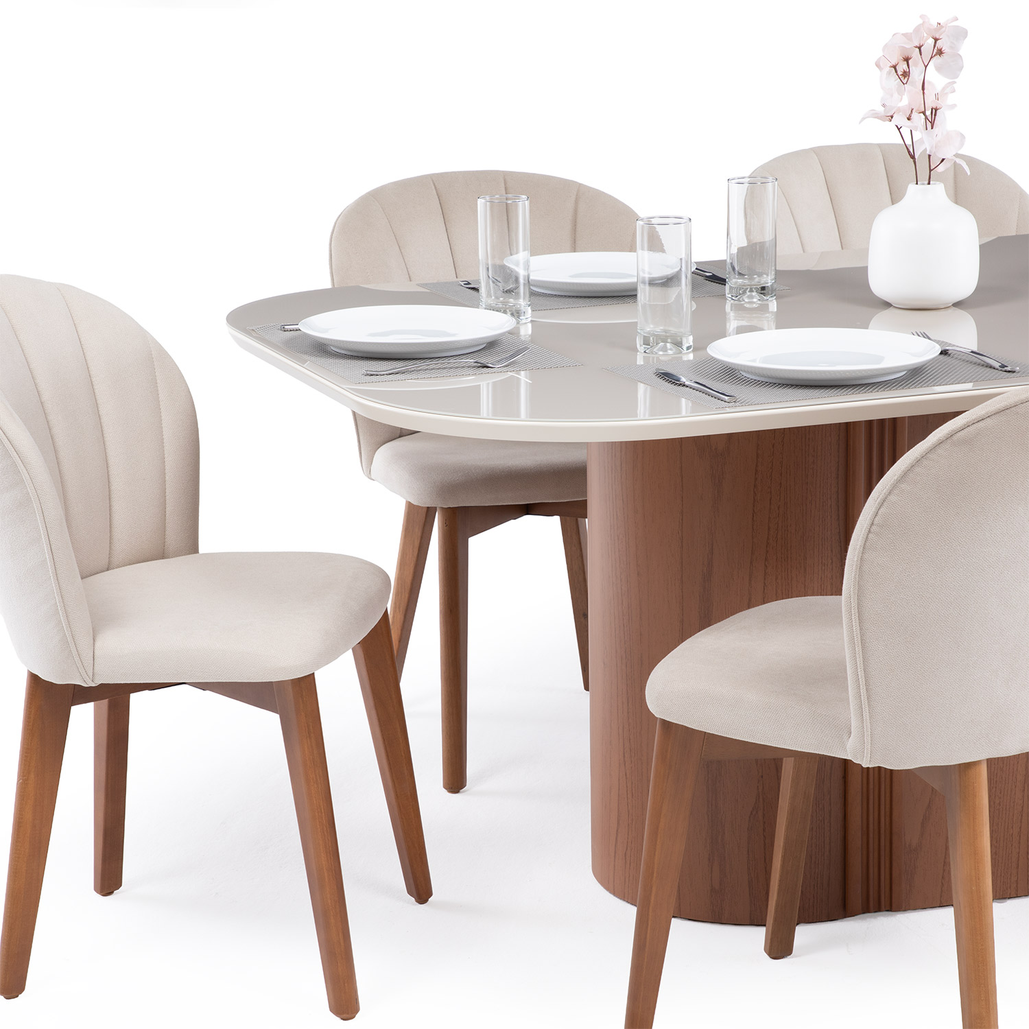 Comedor Kalina 1.8 + 6 Sillas Alba Soft Palha 2