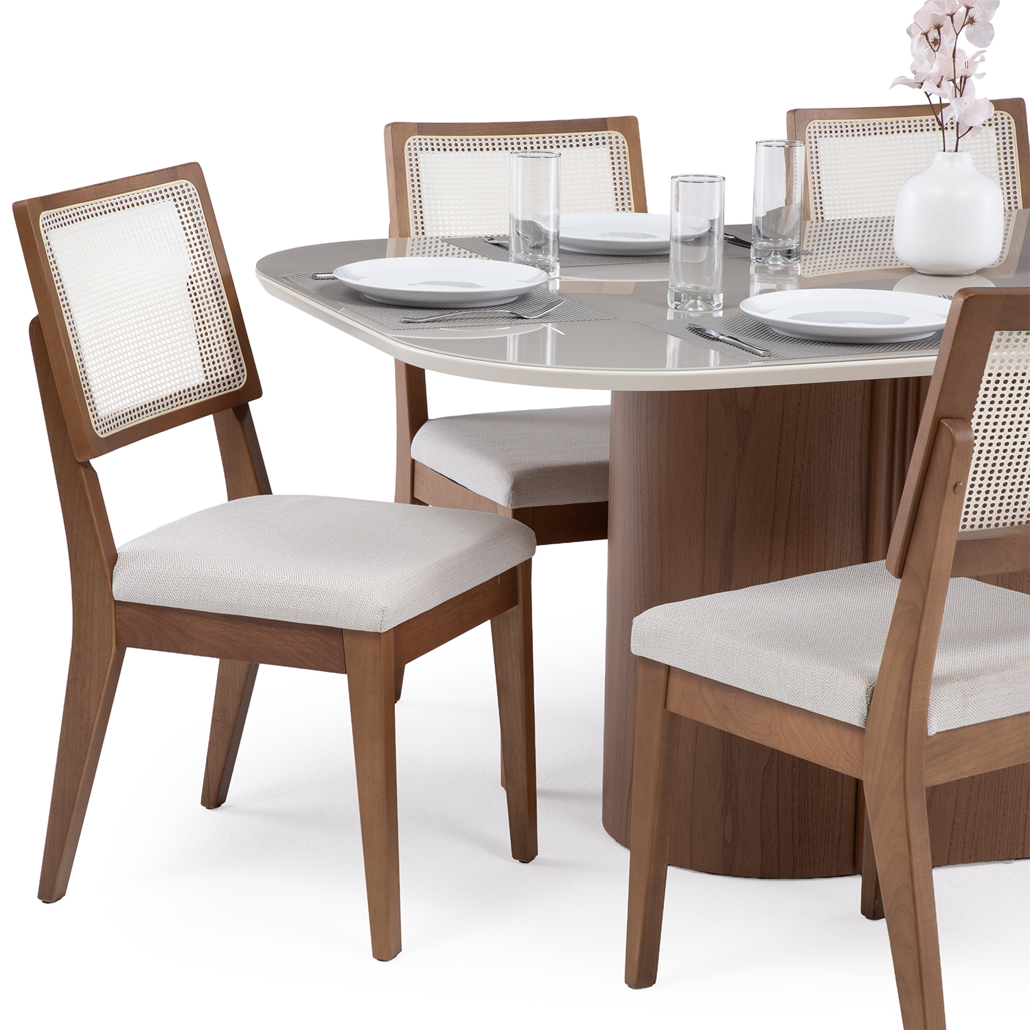Comedor Kalina 1.8 + 6 Sillas Saga Ratan Ts L02 2