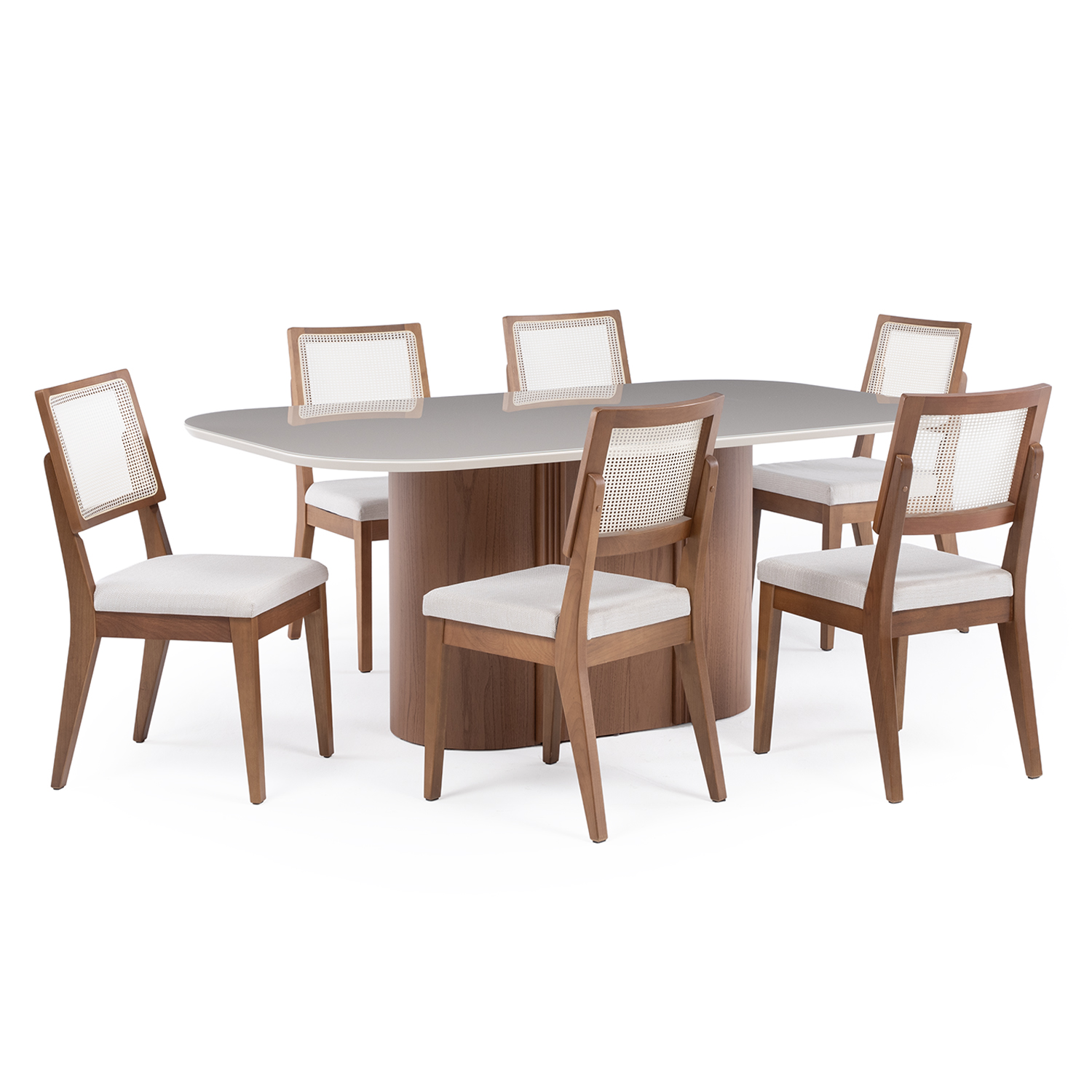 Comedor Kalina 1.8 + 6 Sillas Saga Ratan Ts L02 3