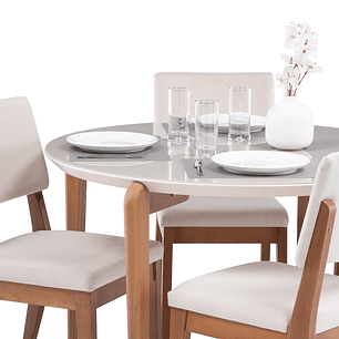 Comedor Donatella Red 1.15 + 4 Sillas Ella L02