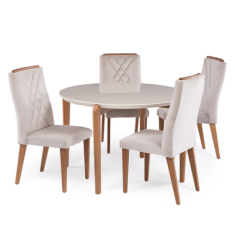Comedor Donatella Red 1.15 + 4 Sillas Megan 