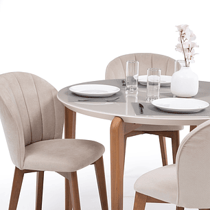 Comedor Donatella Red 1.15 + 4 Sillas Alba Soft Palha