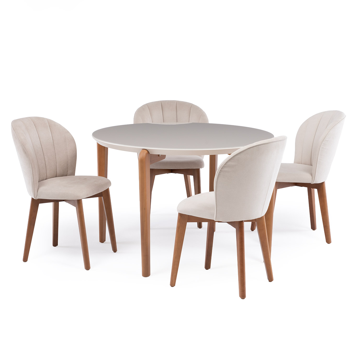 Comedor Donatella Red 1.15 + 4 Sillas Alba Soft Palha 3