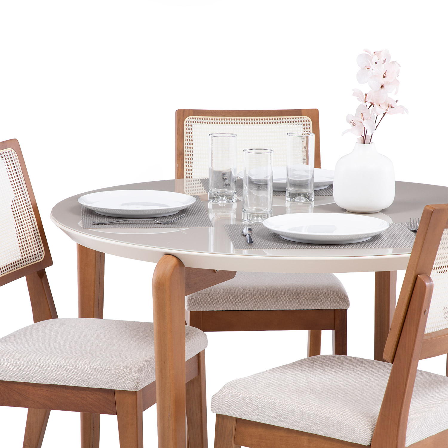 Comedor Donatella Red 1.15 + 4 Sillas Saga Ratan Ts L02 2