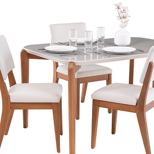 Comedor Donatella 1.35 + 4 Sillas Ella L02