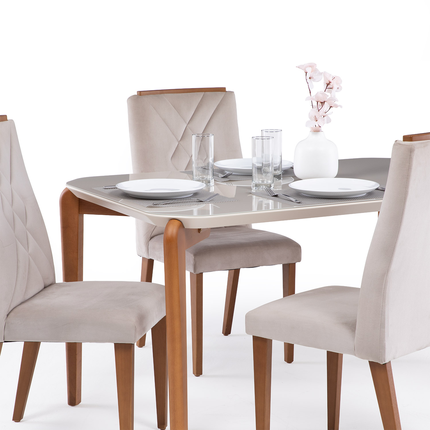 Comedor Donatella 1.35 + 4 Sillas Megan 2