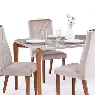 Comedor Donatella 1.35 + 4 Sillas Megan