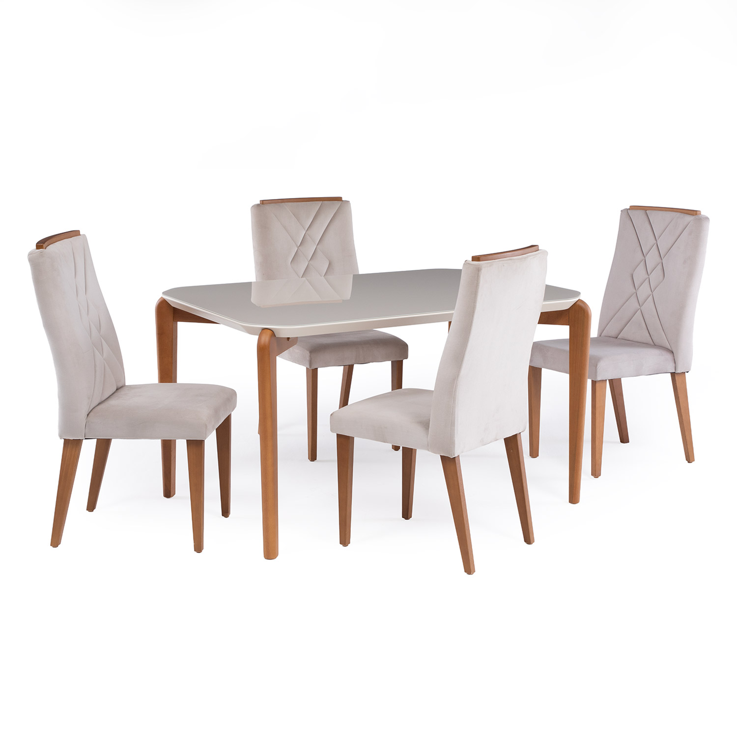 Comedor Donatella 1.35 + 4 Sillas Megan 3