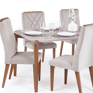 Comedor Donatella 1.8 + 6 Sillas Megan 