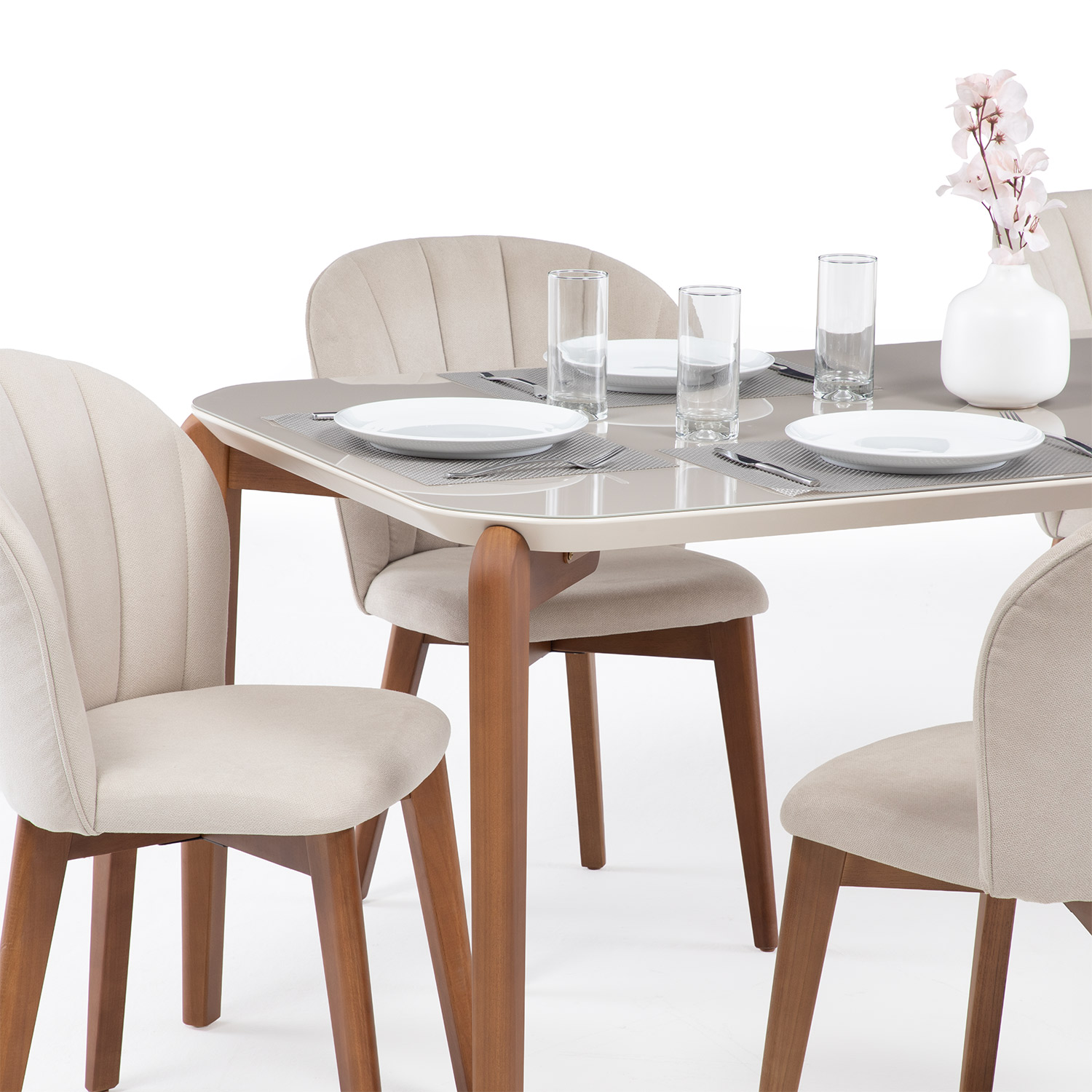 Comedor Donatella 1.8 + 6 Sillas Alba Soft Palha 2