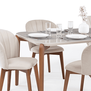 Comedor Donatella 1.8 + 6 Sillas Alba Soft Palha