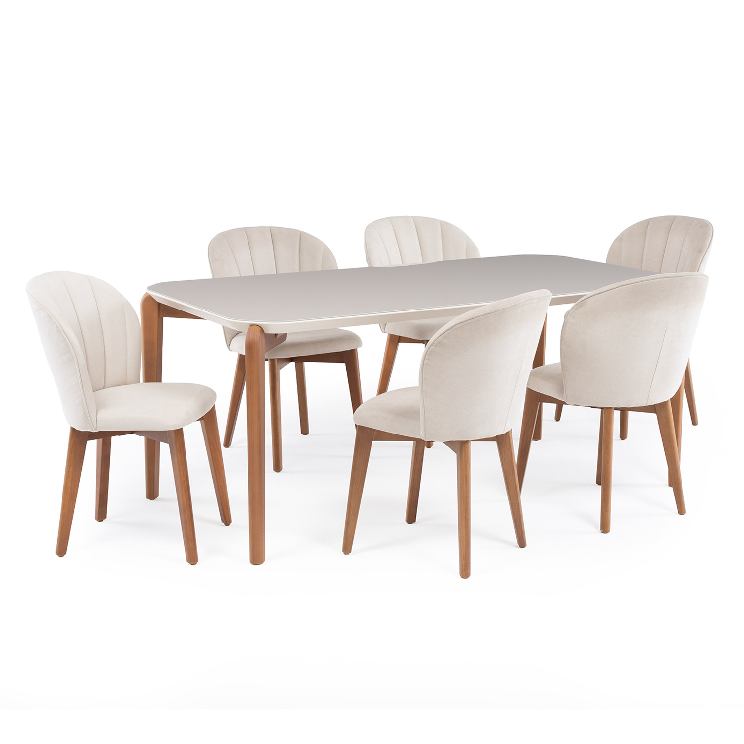 Comedor Donatella 1.8 + 6 Sillas Alba Soft Palha 3