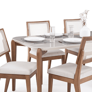 Comedor Donatella 1.8 + 6 Sillas Saga Ratan Ts L02